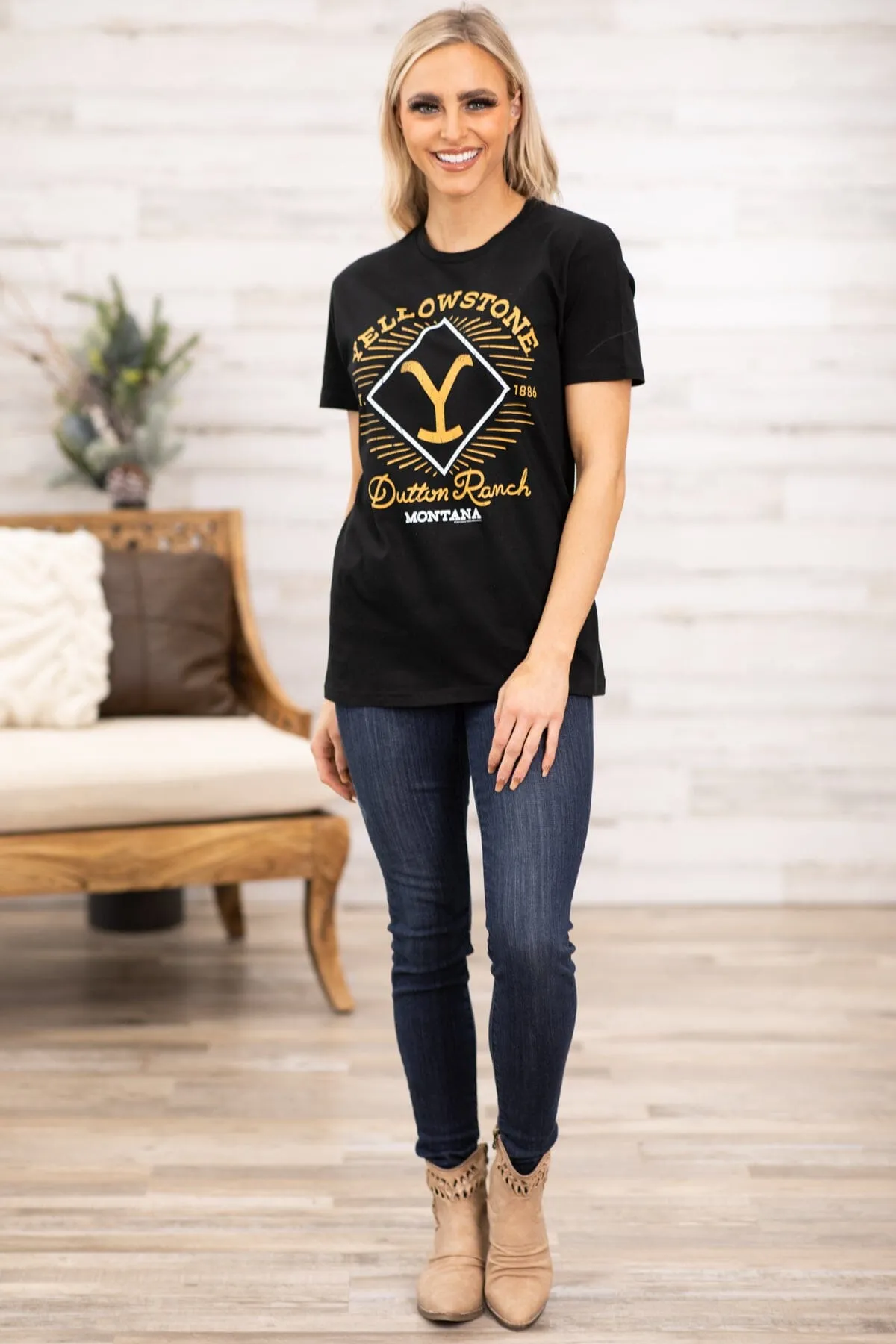 Black and Yellow Dutton Ranch Graphic Tee