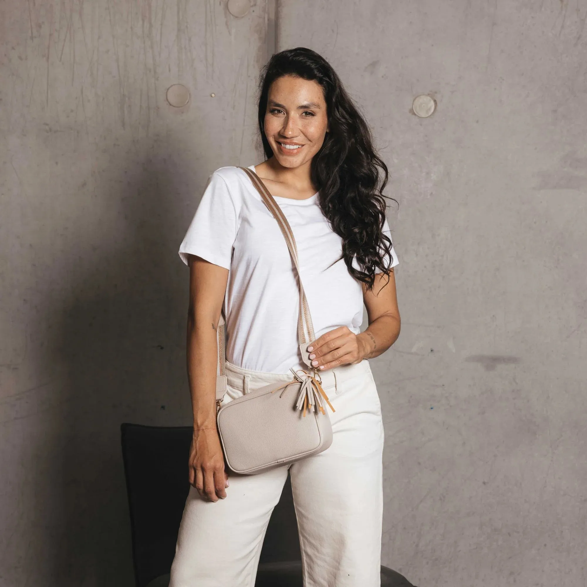 Black Caviar Indie Crossbody Bag Oatmeal