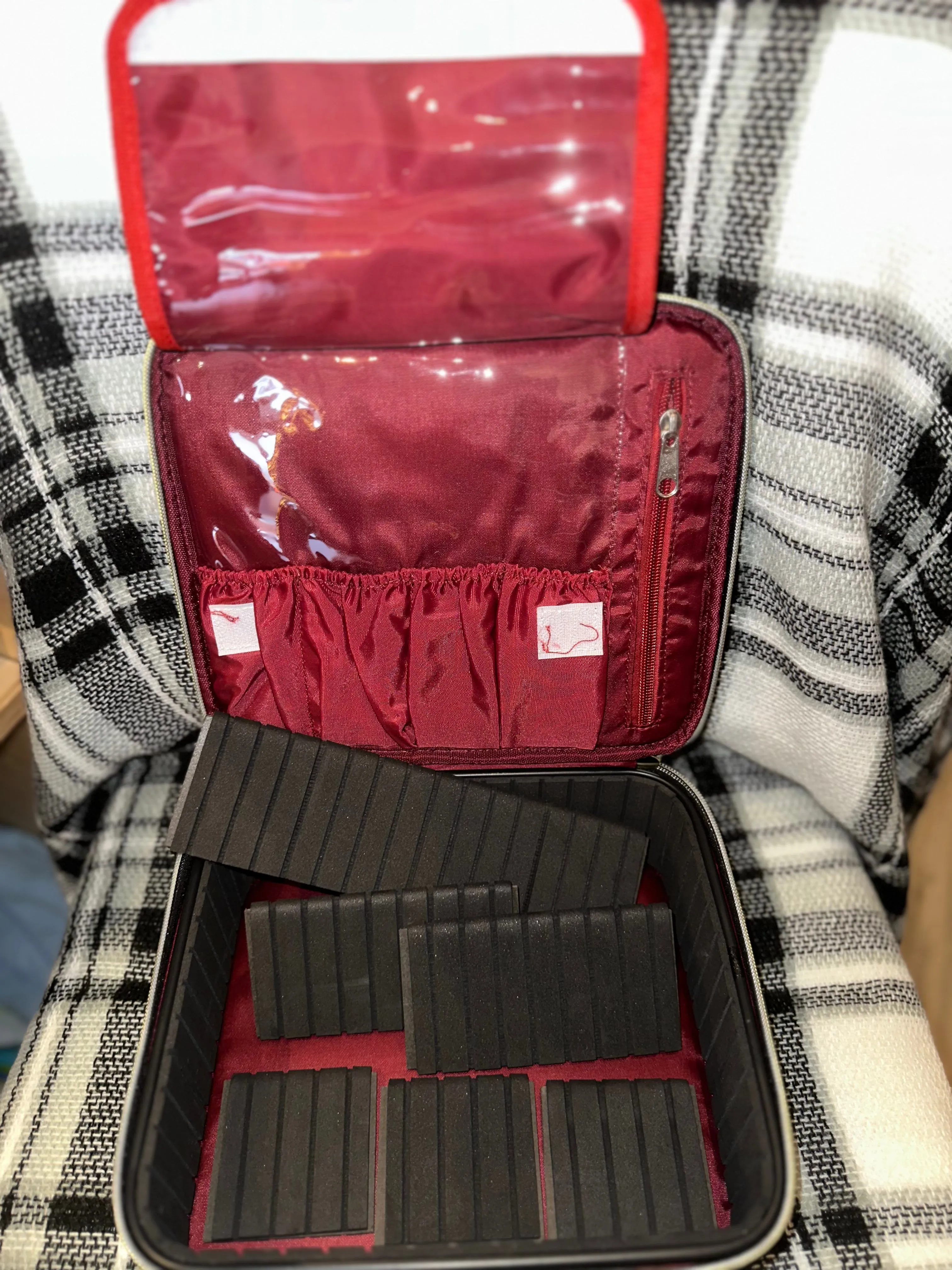 Black Large Quilted Makeup Bag