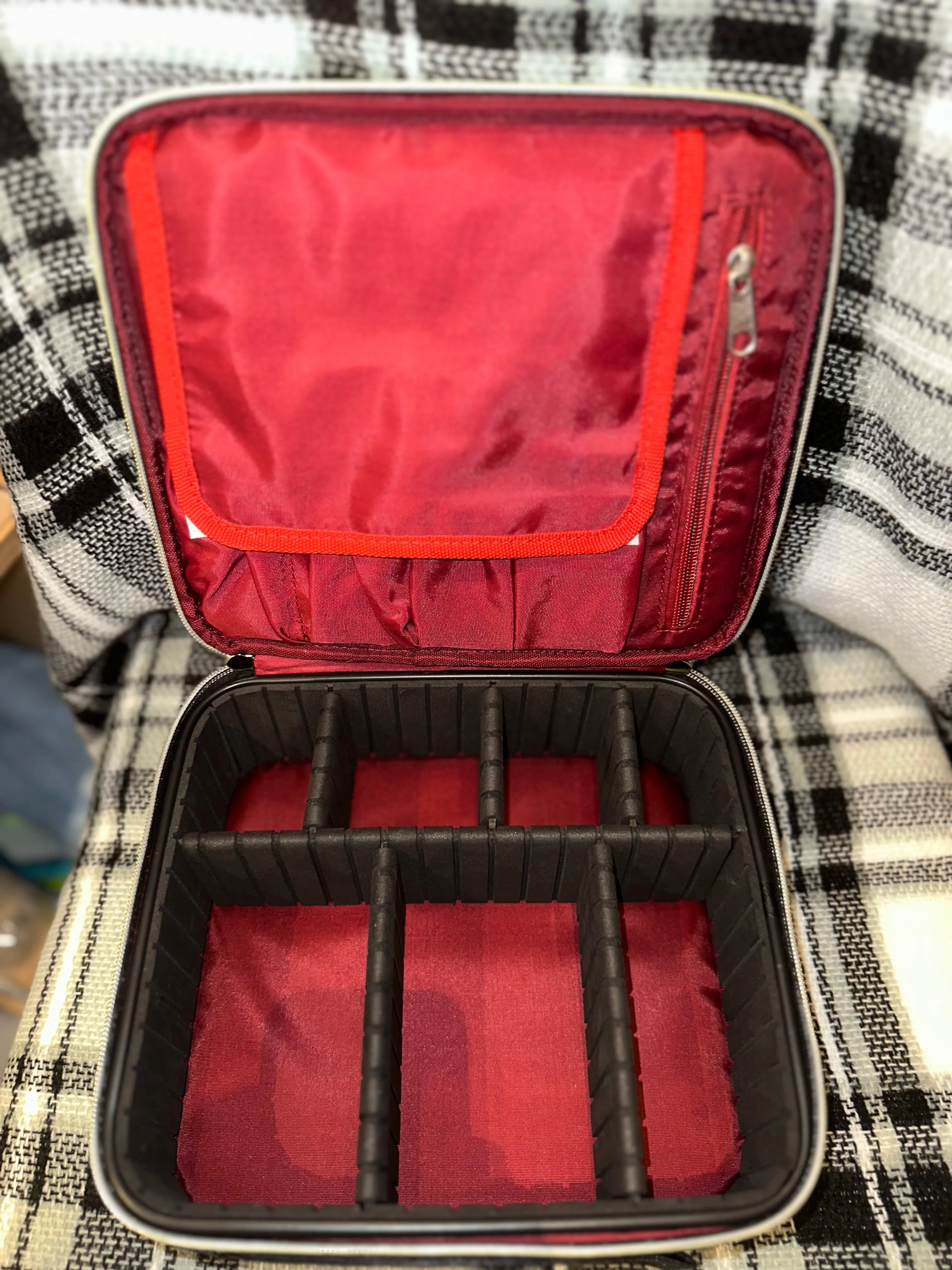 Black Large Quilted Makeup Bag
