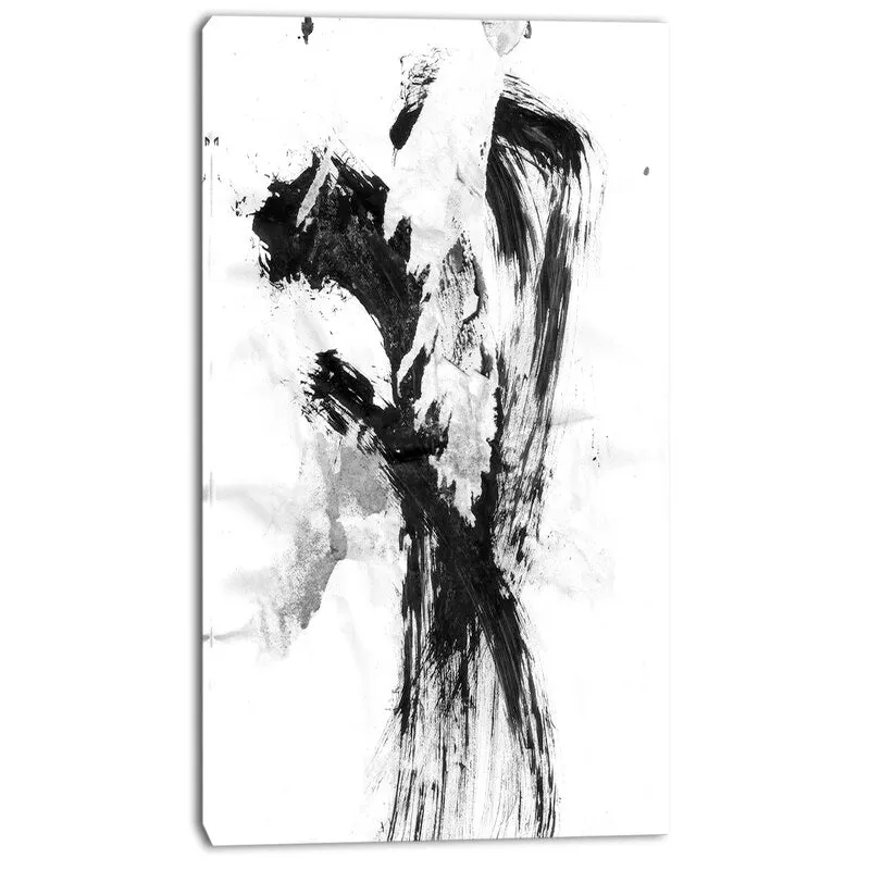 Black Paint Stain - Wrapped Canvas Graphic Art Print 20x40 by East Urban Home! Retails $113 W/Tax!