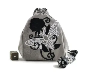 Black Rose with Moth Dice Bag