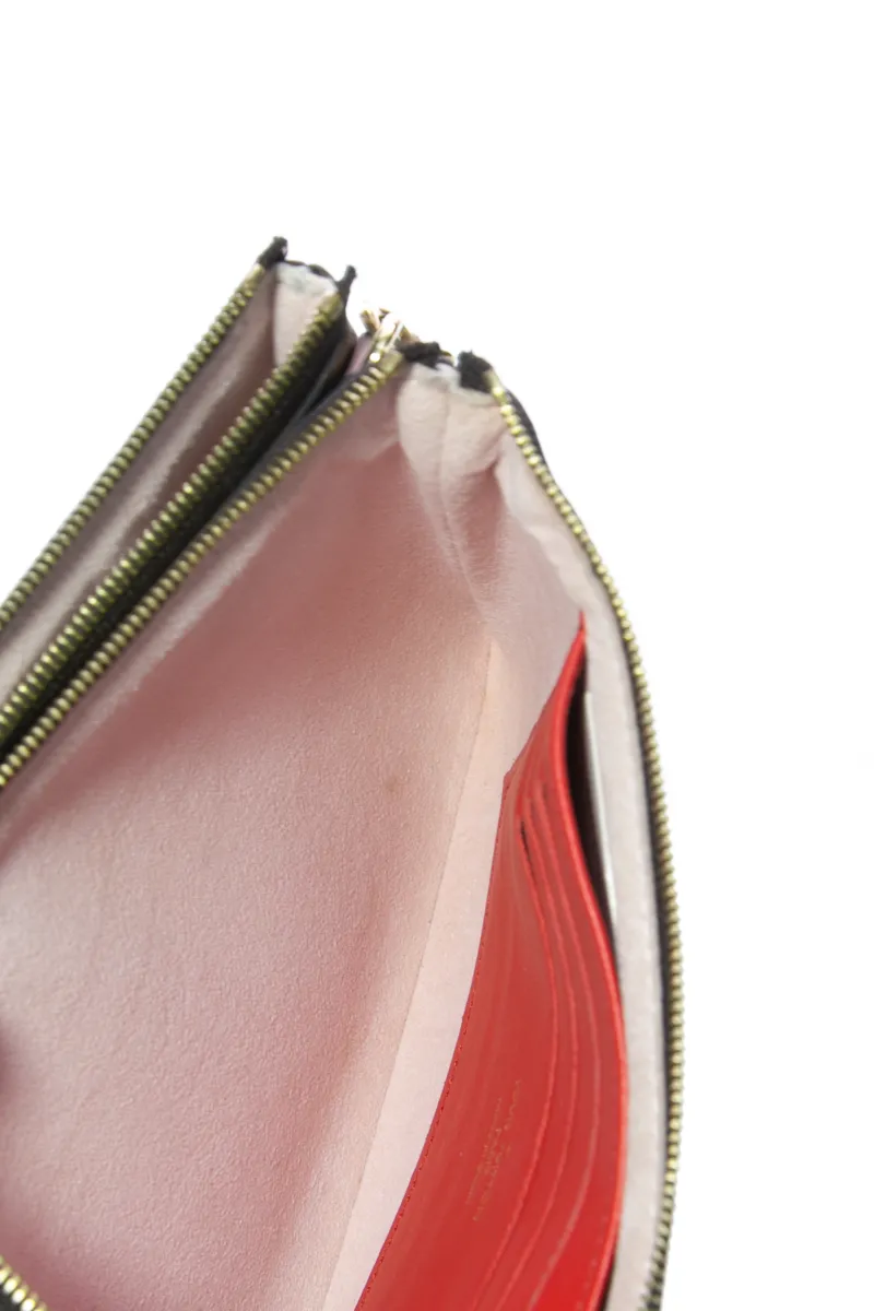 Blooming Flowers Double Zip Pochette Bag