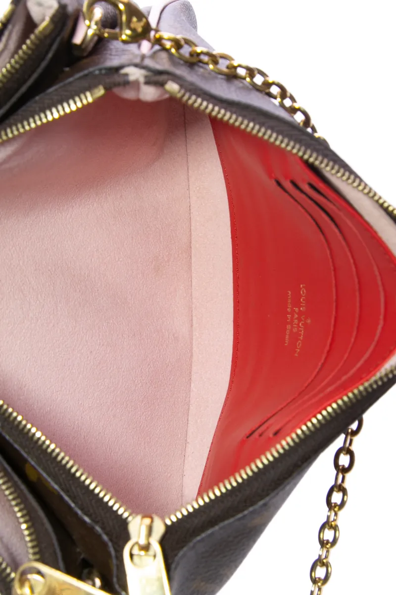 Blooming Flowers Double Zip Pochette Bag