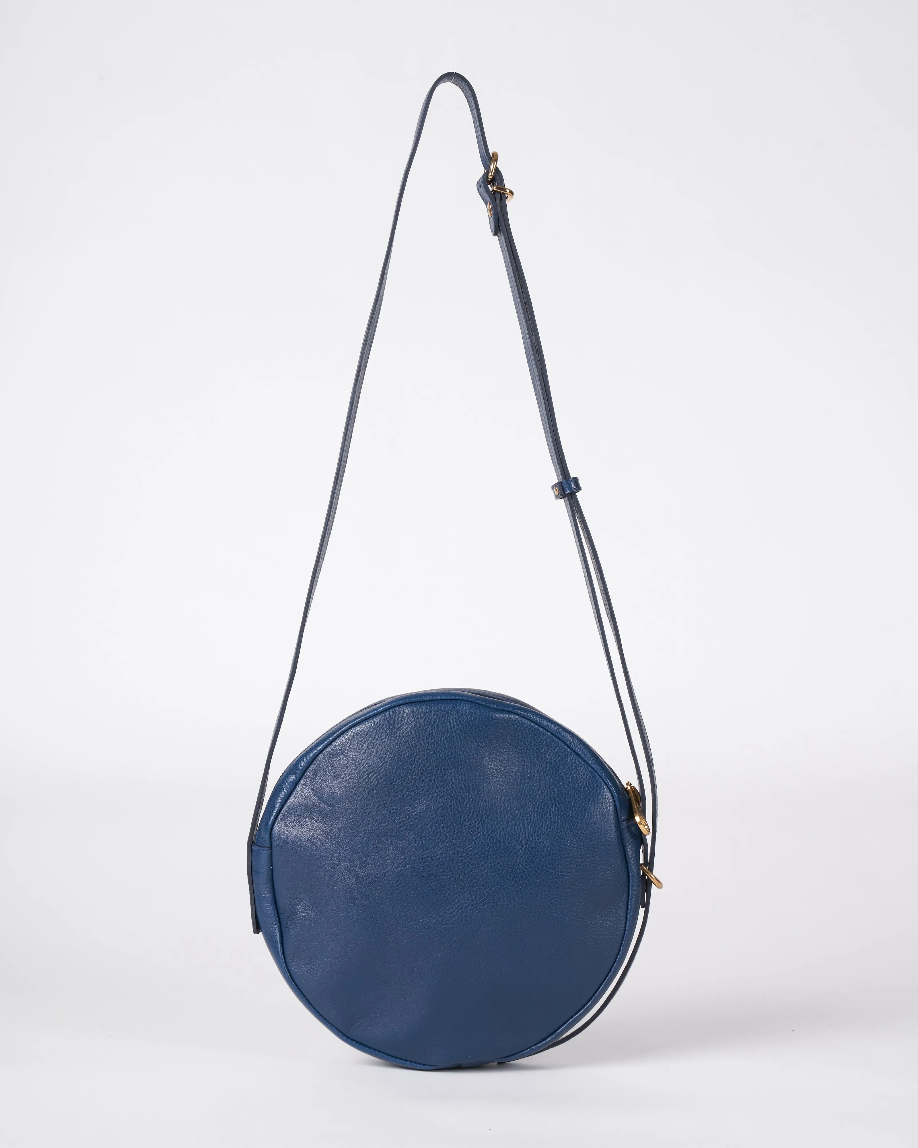 blue crossbody - blue leather