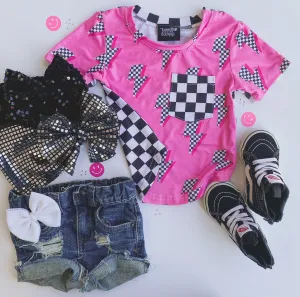 bolt checker pocket tee