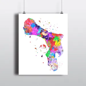 Bonaire Map Art Print - Unframed