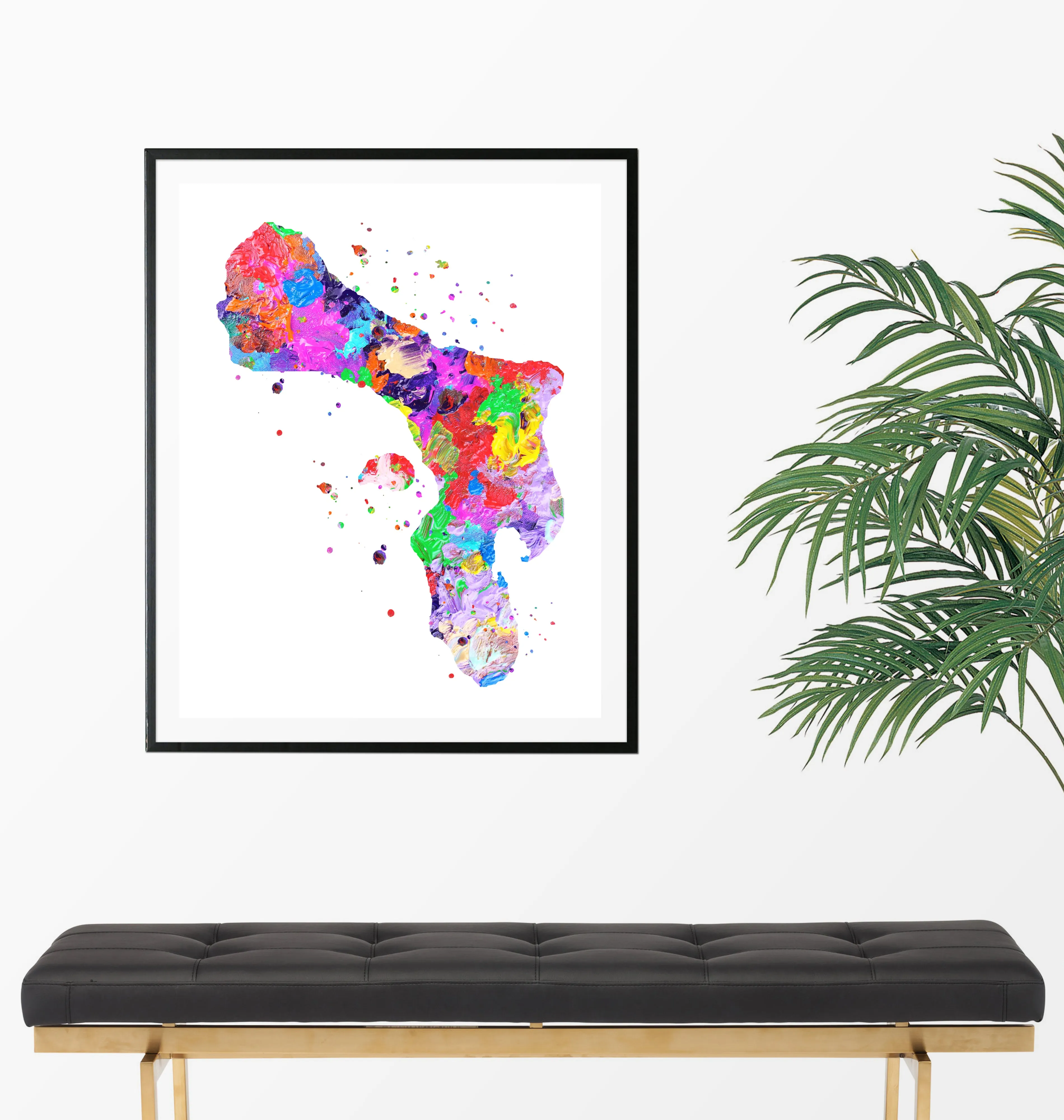 Bonaire Map Art Print - Unframed