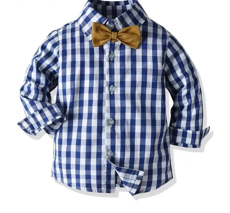 Bow tie Checker Pants suit