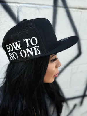 BOW TO NO ONE SIDE STYLE  BLACK HAT