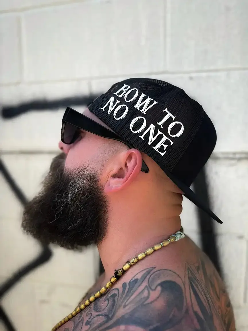 BOW TO NO ONE SIDE STYLE  BLACK HAT