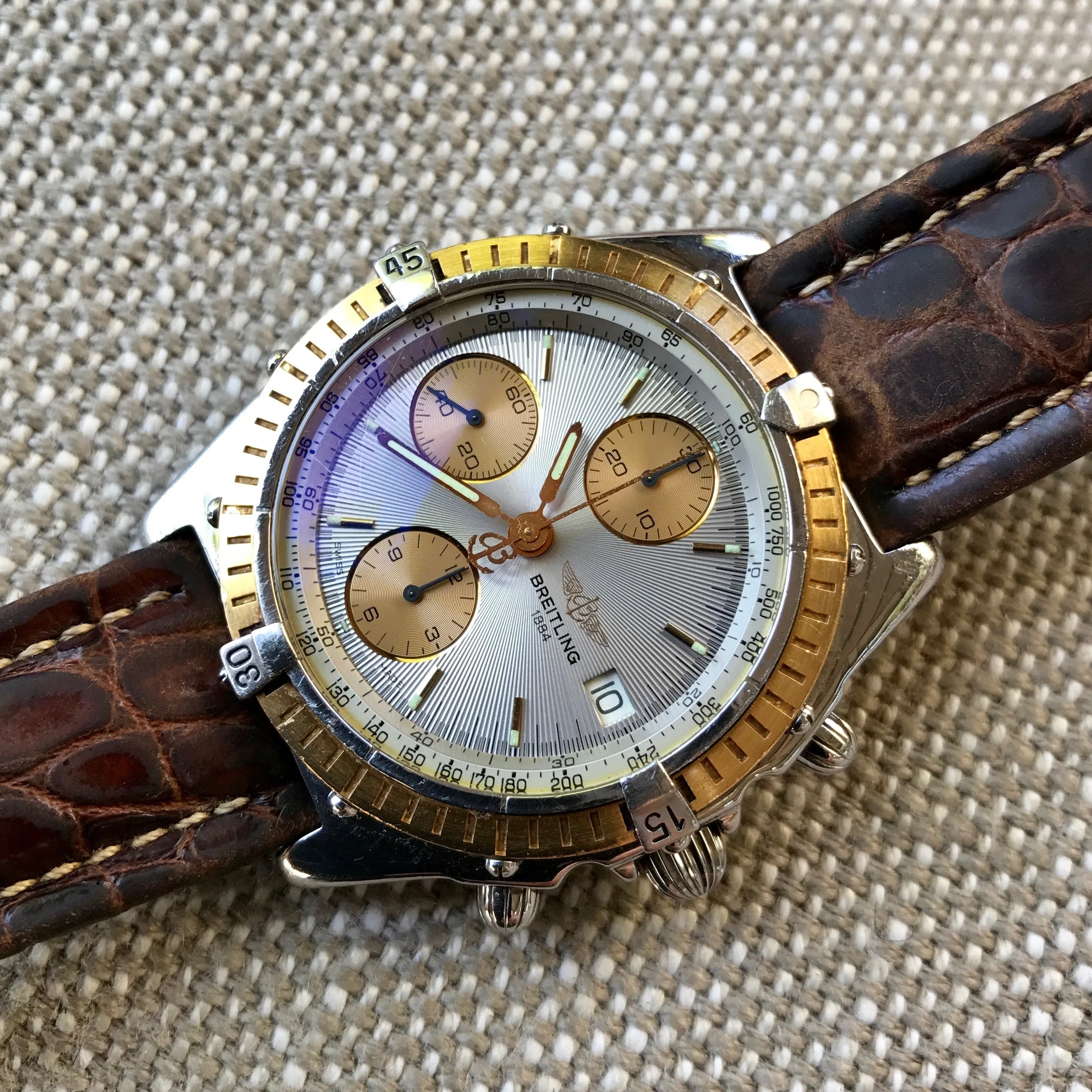 Breitling Chronomat 13047 Stainless Steel Gold Two Tone Chronograph Automatic Wristwatch