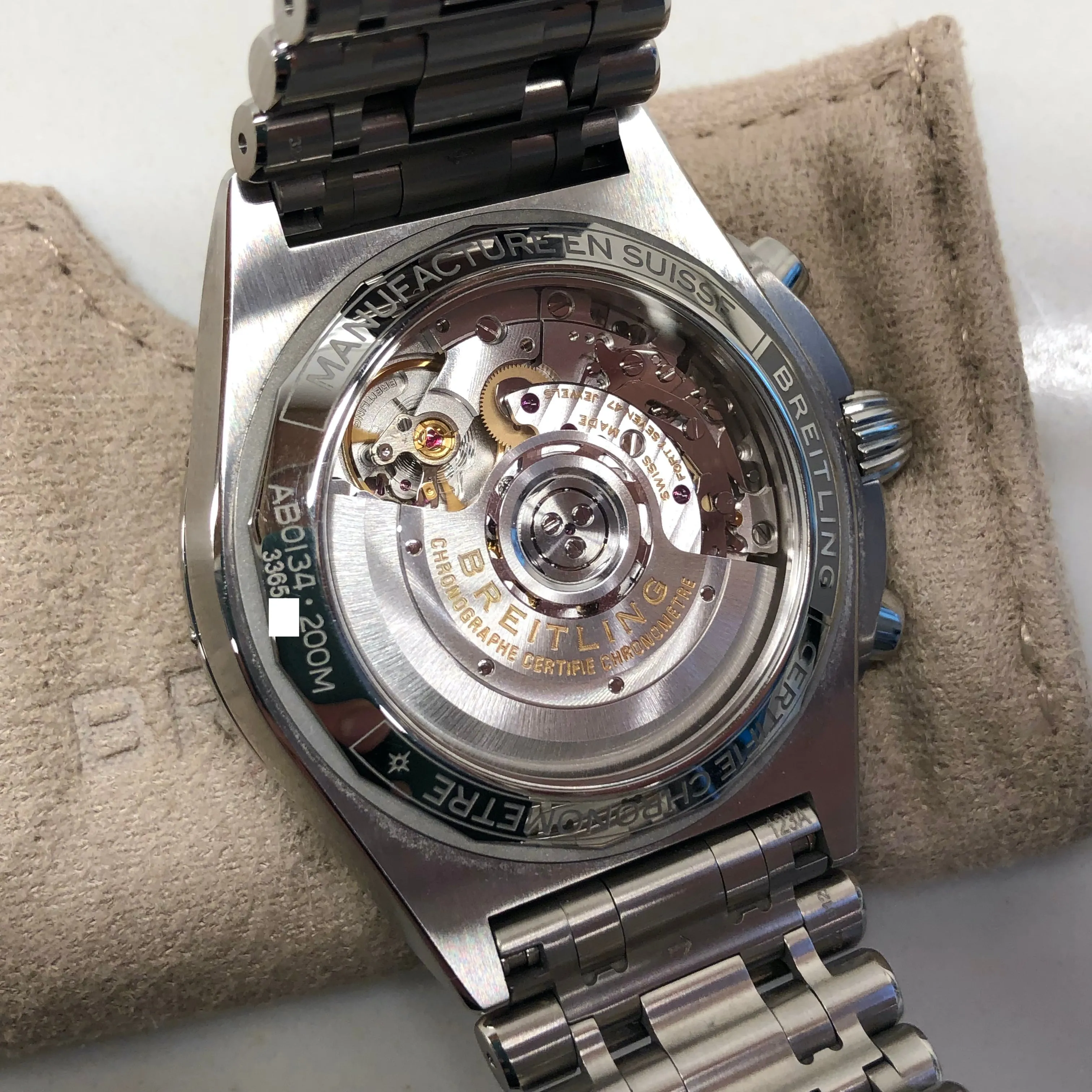 Breitling Chronomat B01 42 AB0134 Blue Stainless Steel Automatic Wristwatch with Box and Papers
