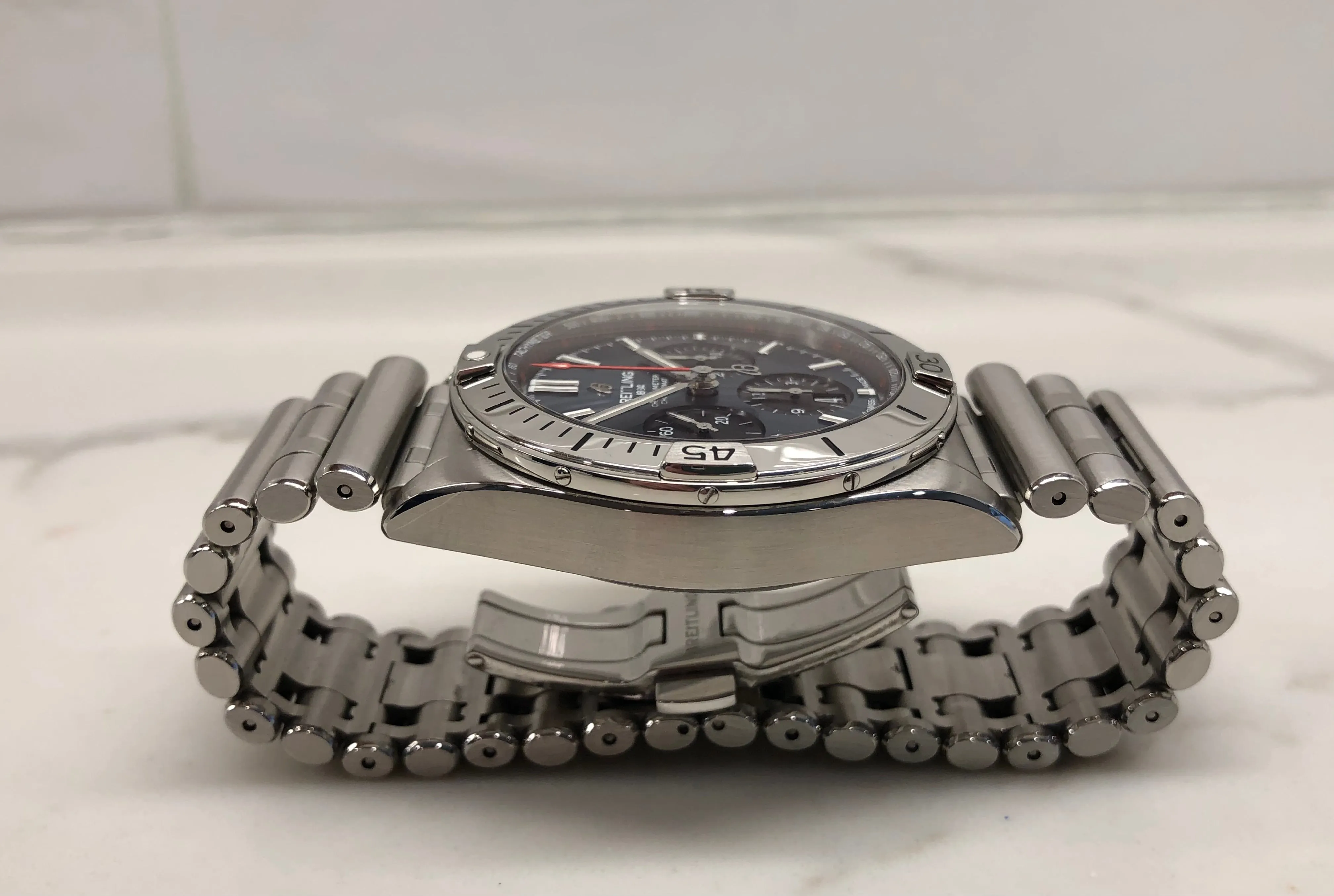 Breitling Chronomat B01 42 AB0134 Blue Stainless Steel Automatic Wristwatch with Box and Papers