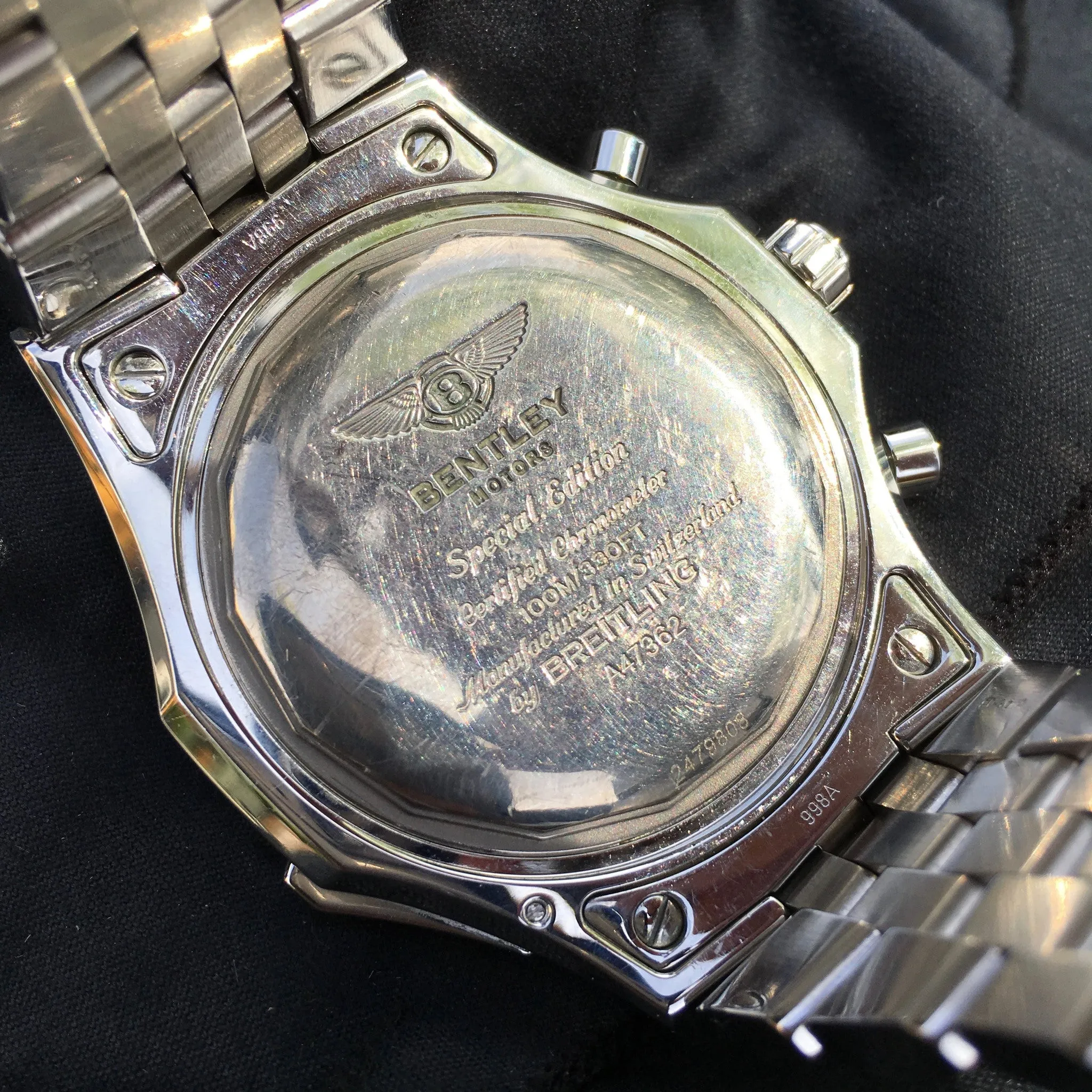 Breitling for Bentley A47362 Stainless Steel GMT Chronograph Automatic 49mm Wristwatch