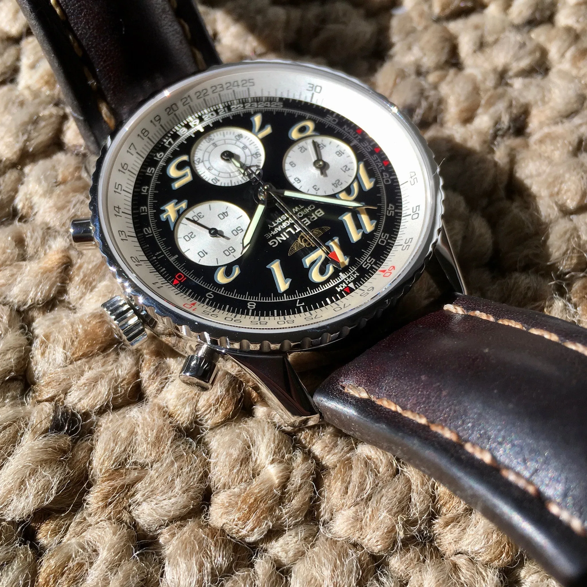 Breitling Navitimer TwinSixty 2 A39022.1 Stainless Steel Black Dial Automatic Wristwatch