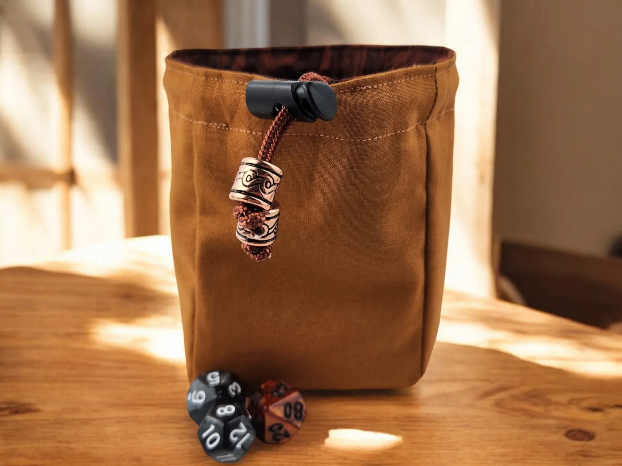 Brown mouse dice bag