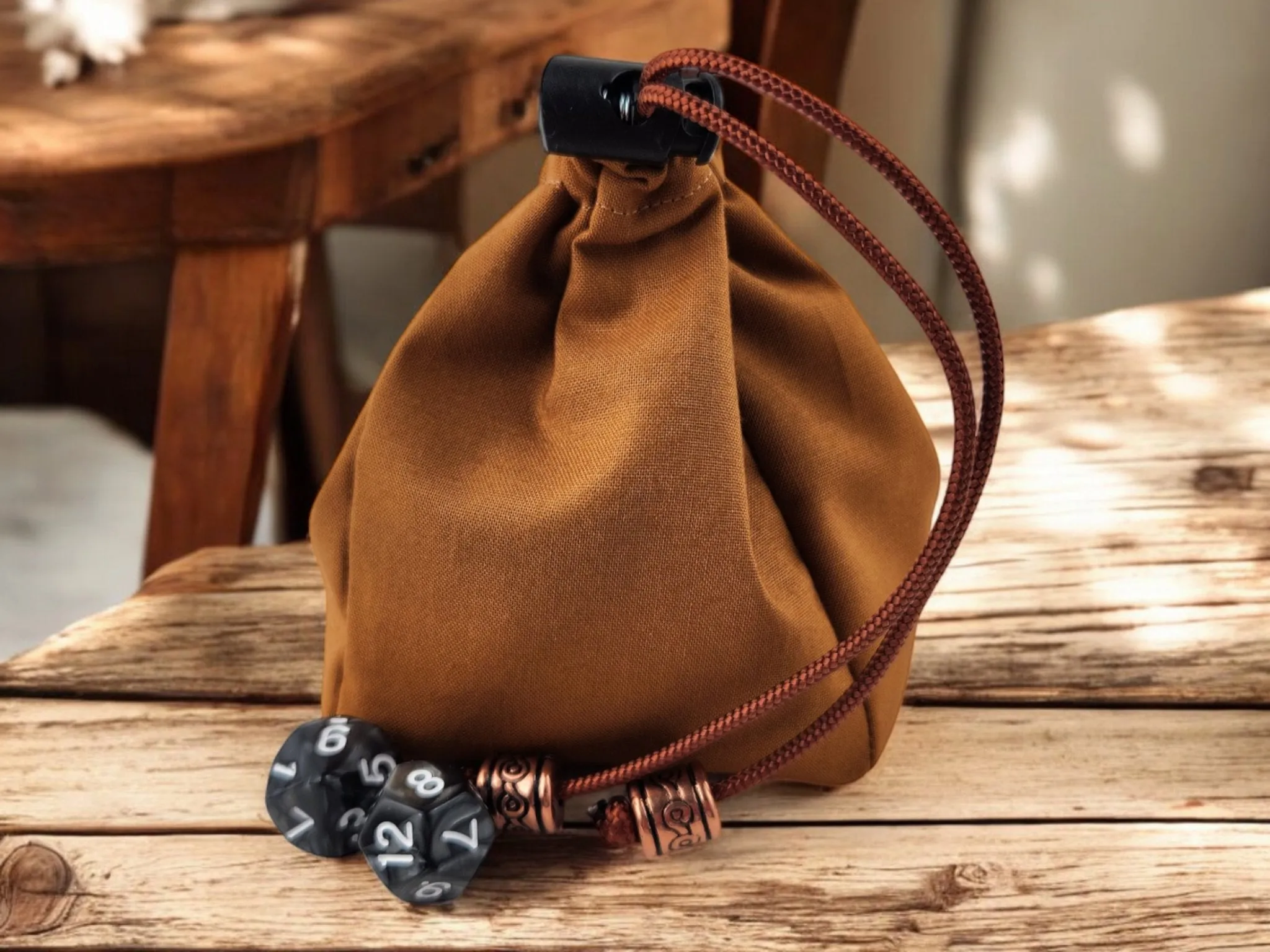 Brown mouse dice bag