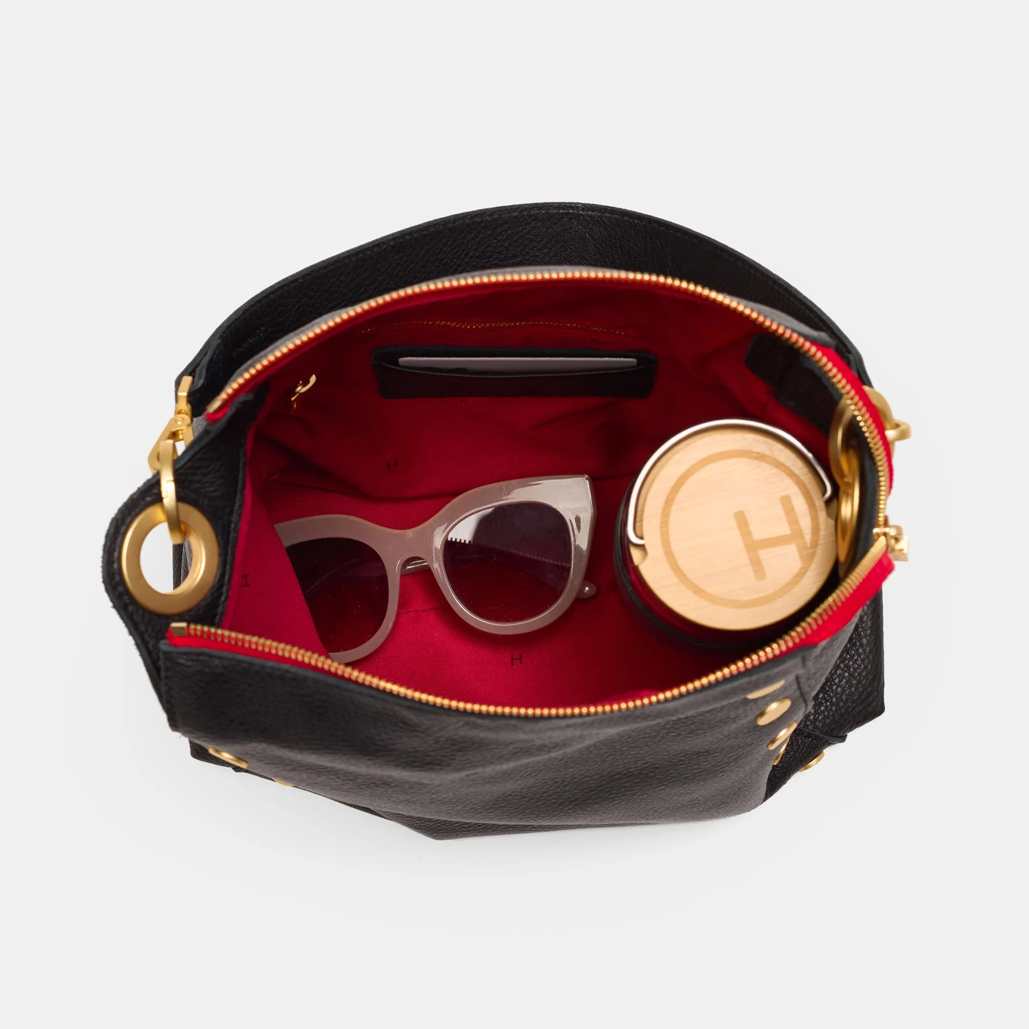 Bryant | Black/Brushed Gold Red Zip | Lrg
