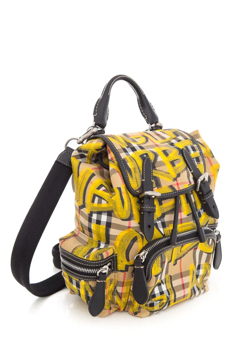Burberry Yellow Graffiti Rucksack Backpack
