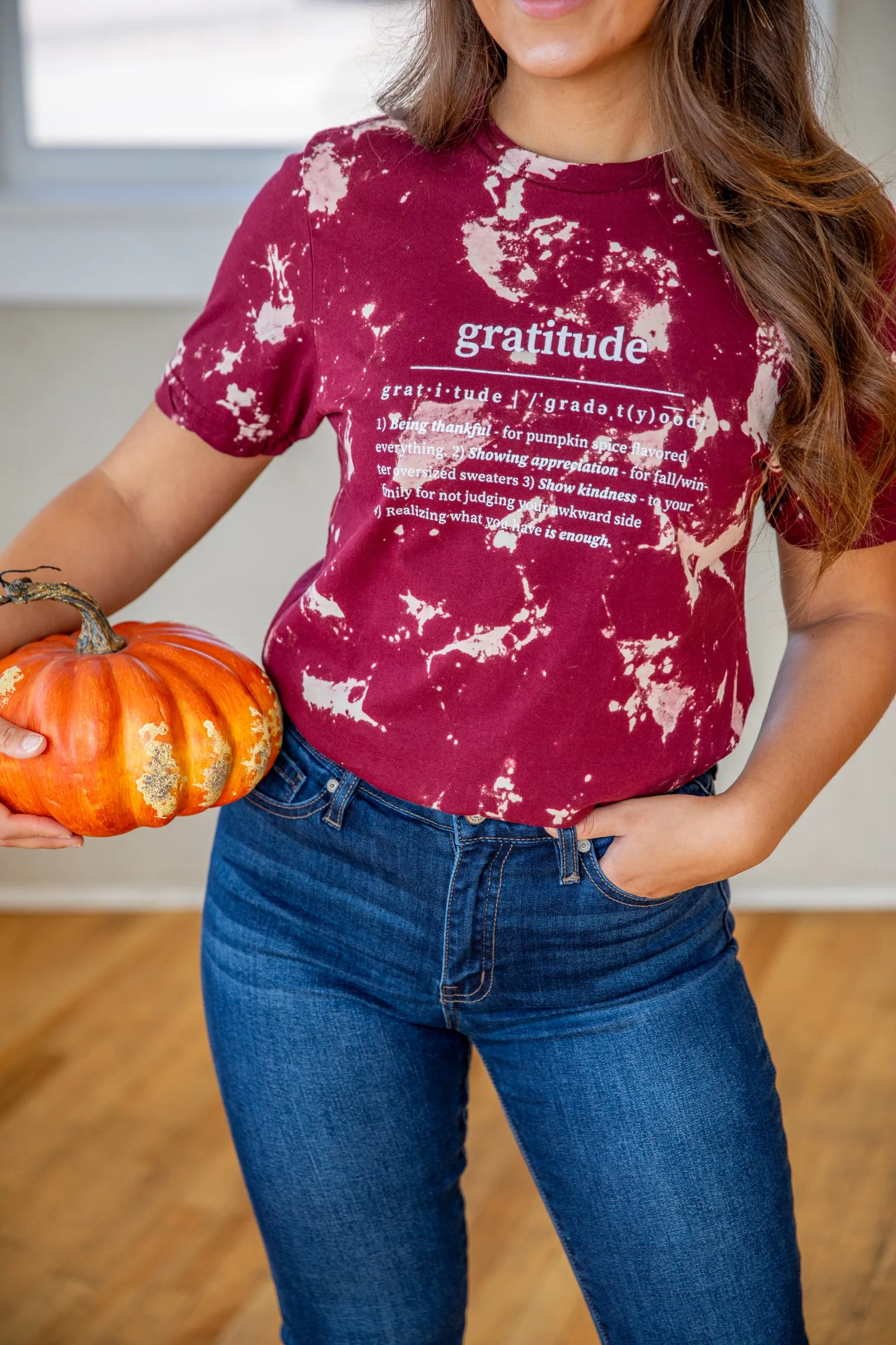 Burgundy Gratitude Graphic Tee