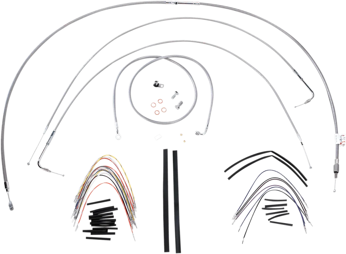 Burly Brand B30-1055 Extended Cable/Brake Line Kit for 16in. Gorilla Handlebars - Stainless Steel