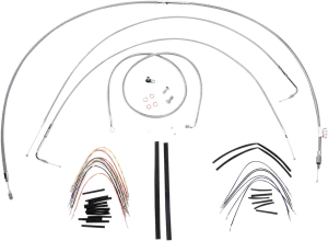 Burly Brand B30-1055 Extended Cable/Brake Line Kit for 16in. Gorilla Handlebars - Stainless Steel