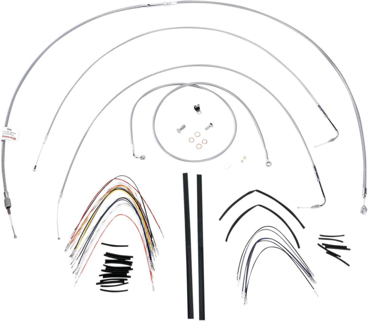 Burly Brand B30-1060 Extended Cable/Brake Line Kit for 18in. Gorilla Handlebars - Stainless Steel
