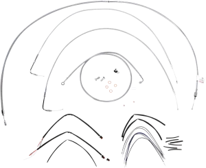 Burly Brand B30-1065 Extended Cable/Brake Line Kit for 18in. Gorilla Handlebars - Stainless Steel