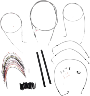 Burly Brand B30-1078 Extended Cable/Brake Line Kit for 18in. Gorilla Handlebars - Stainless Steel