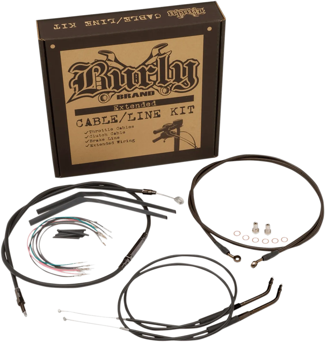Burly Brand B30-1195 T-Bar Cable and Brake Line Kit - 12in.
