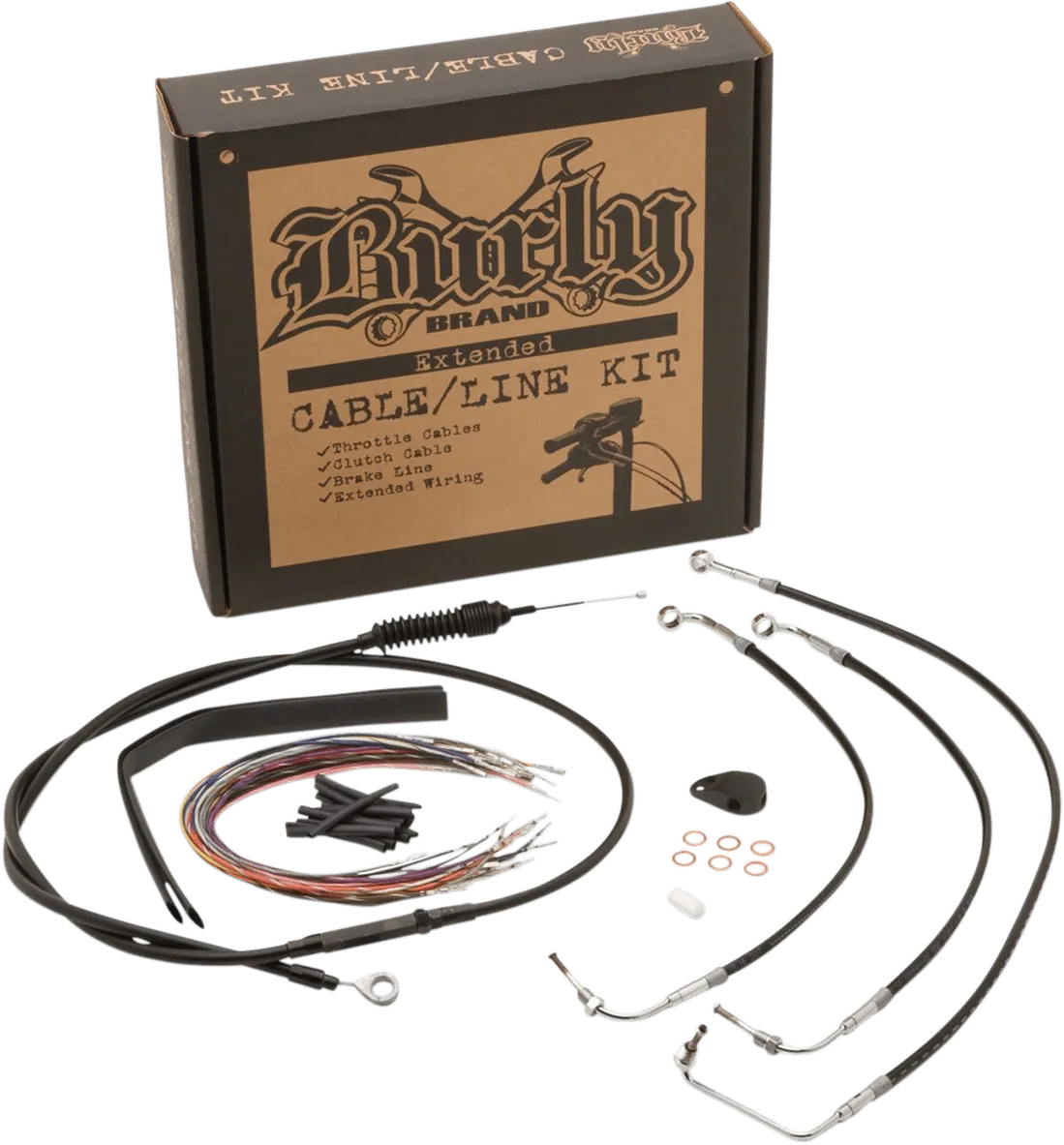 Burly Brand B30-1238 Handlebar Cable/Line Install Kit - Black