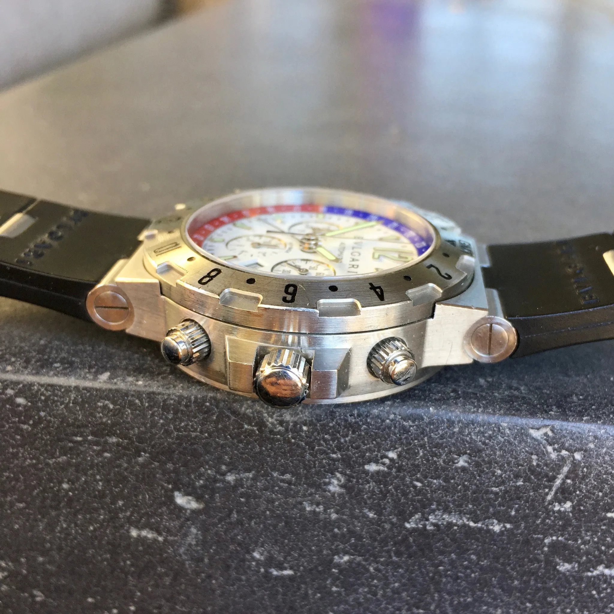 Bvlgari Diagono GMT 40 S FB Steel Chronograph Flyback Automatic Wristwatch