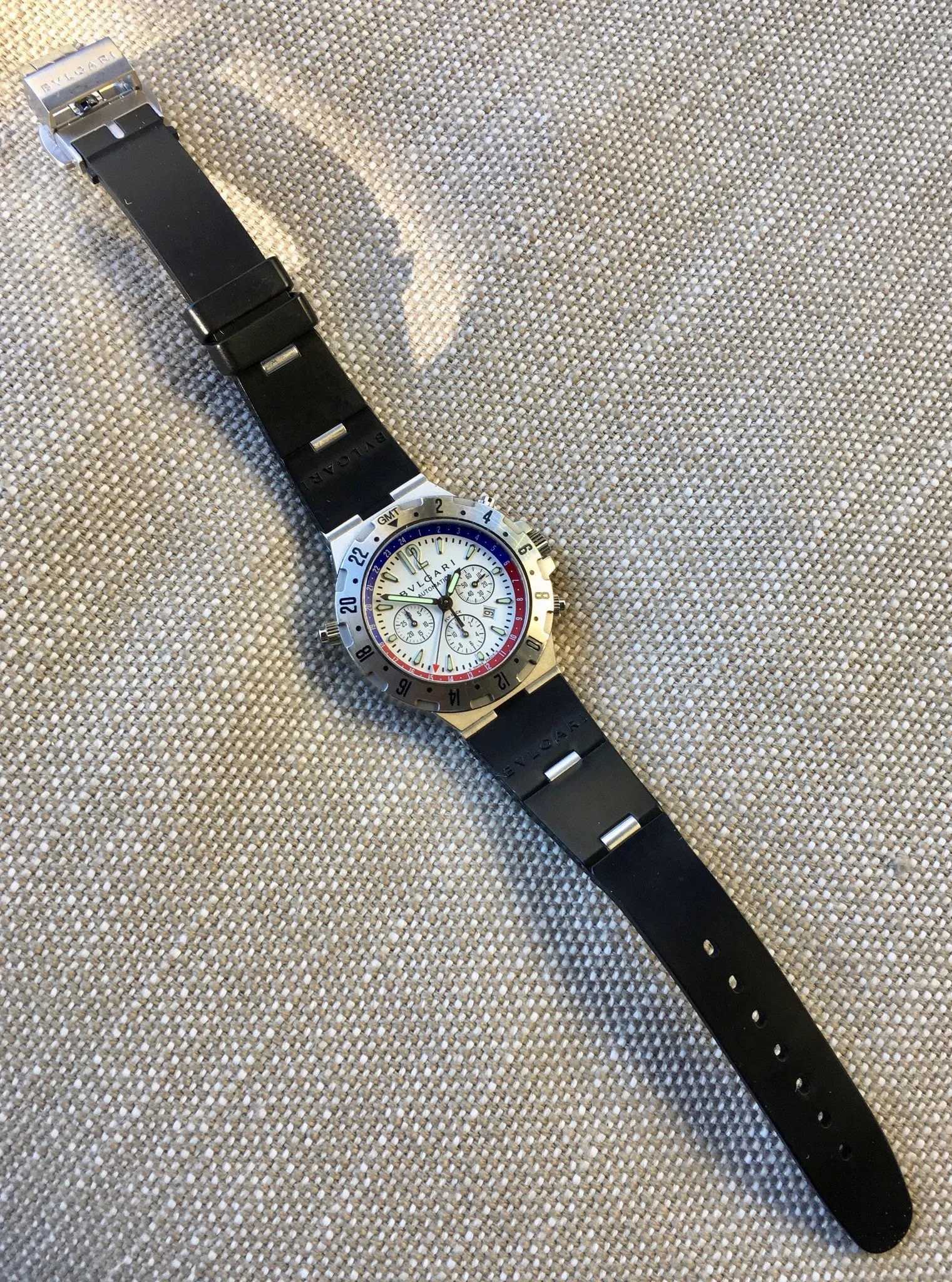 Bvlgari Diagono GMT 40 S FB Steel Chronograph Flyback Automatic Wristwatch