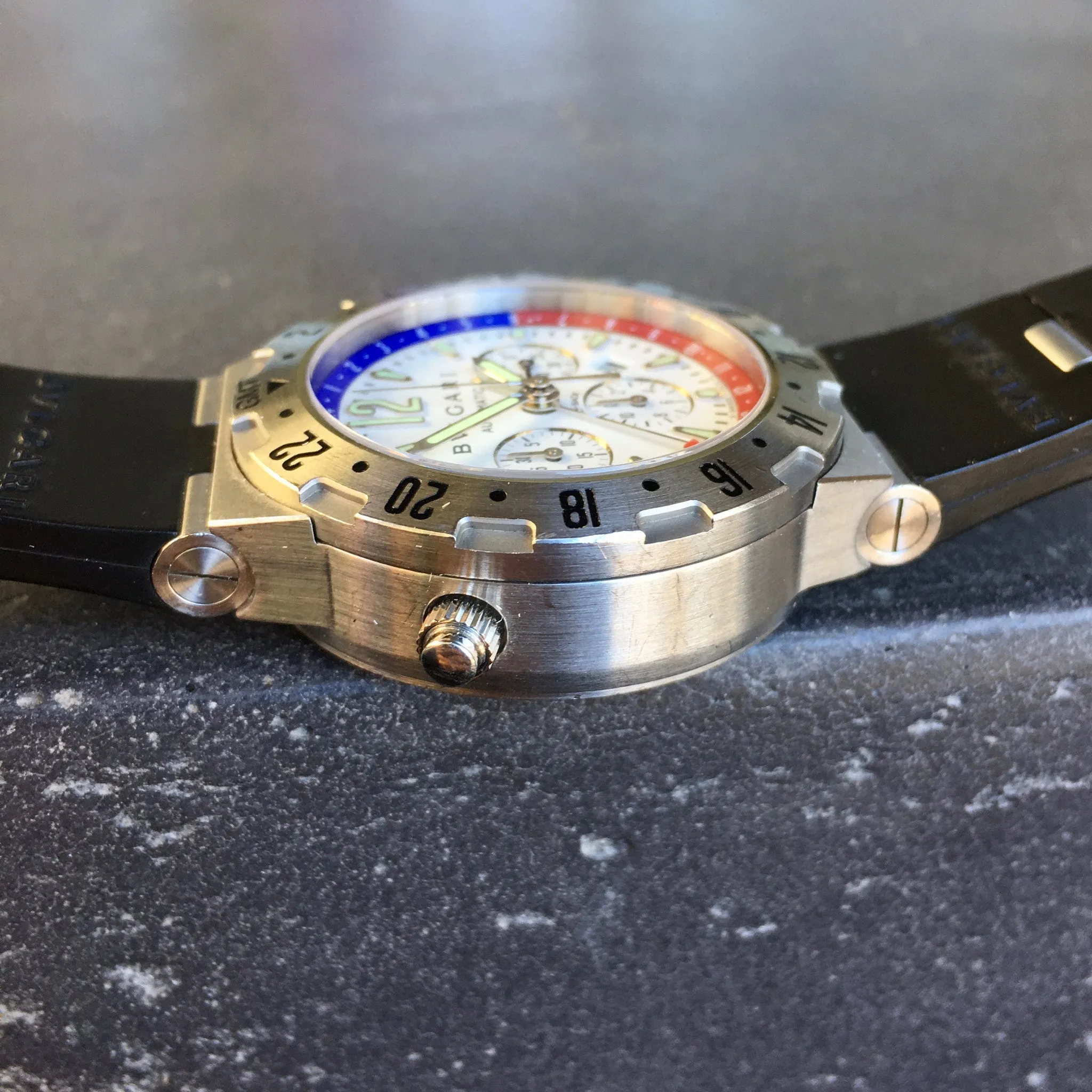 Bvlgari Diagono GMT 40 S FB Steel Chronograph Flyback Automatic Wristwatch