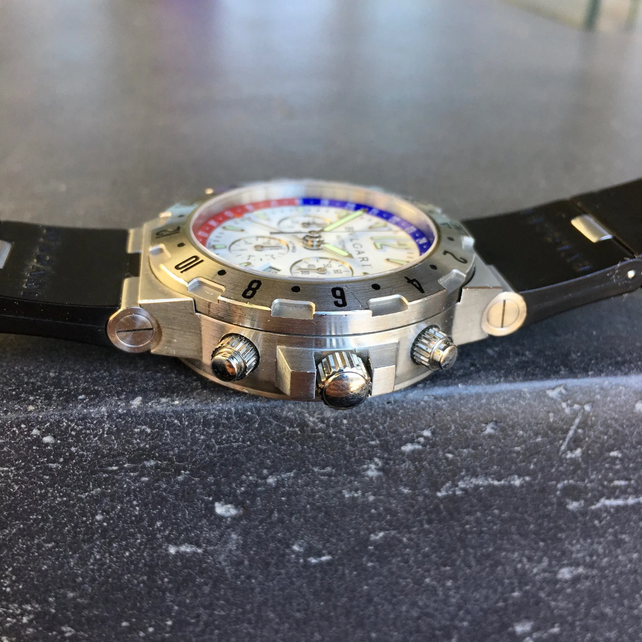 Bvlgari Diagono GMT 40 S FB Steel Chronograph Flyback Automatic Wristwatch