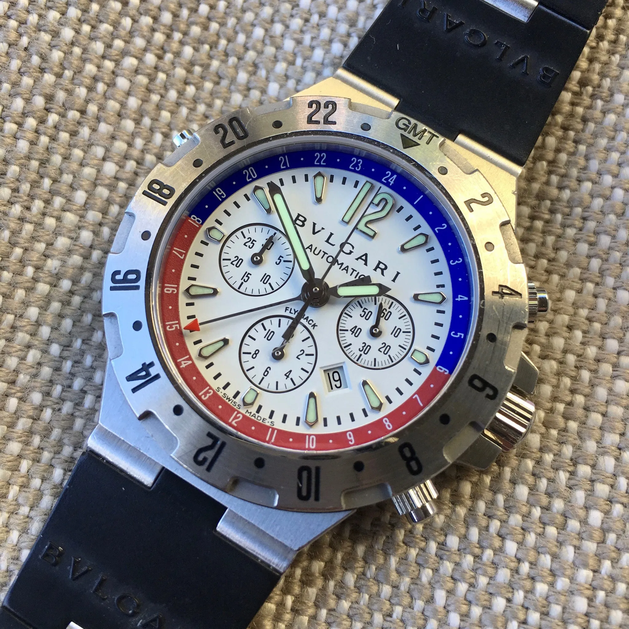 Bvlgari Diagono GMT 40 S FB Steel Chronograph Flyback Automatic Wristwatch