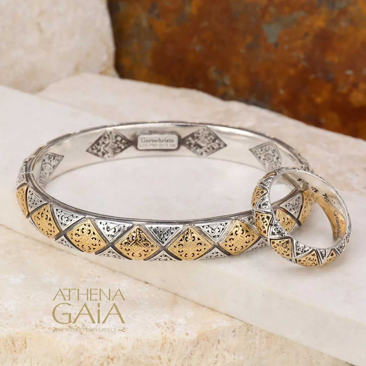 Byzantine Checker Hinged Bracelet