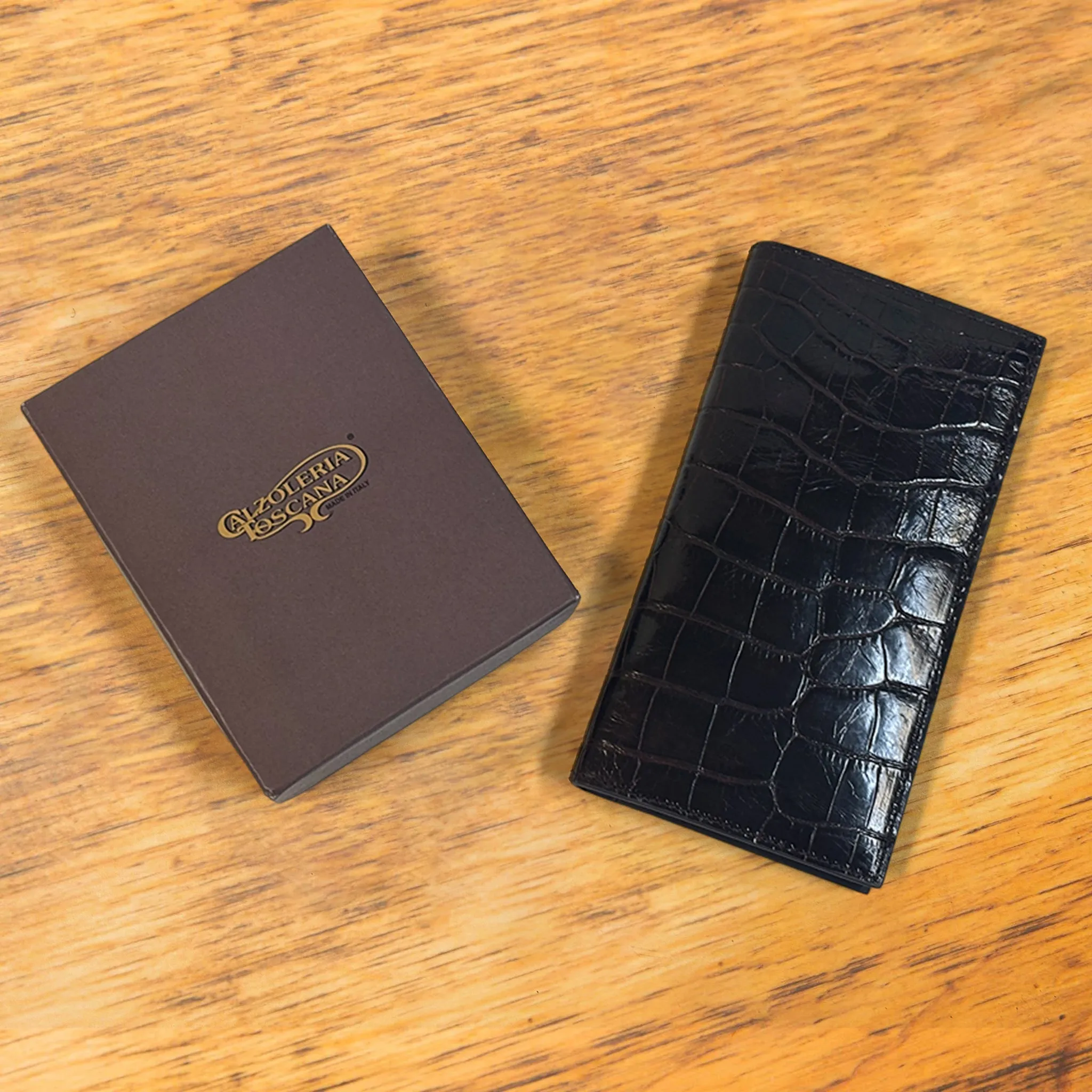 Calzoleria Toscana Atik Continental Crocodile Wallet
