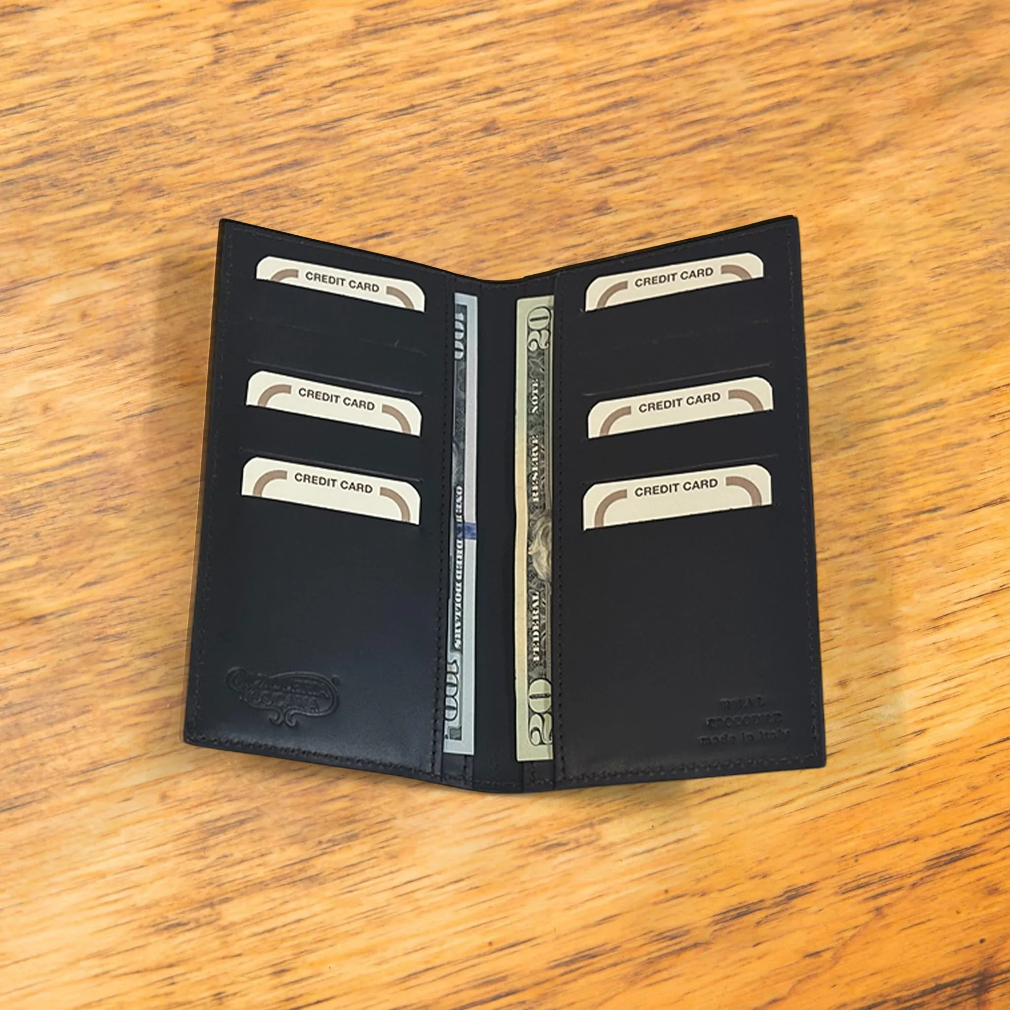 Calzoleria Toscana Atik Continental Crocodile Wallet