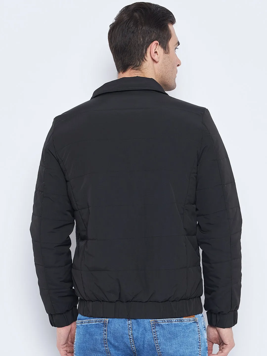 Camla Barcelona Black Quilted Jacket For Men
