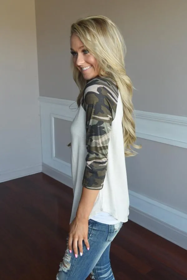 Camo Baseball Tee