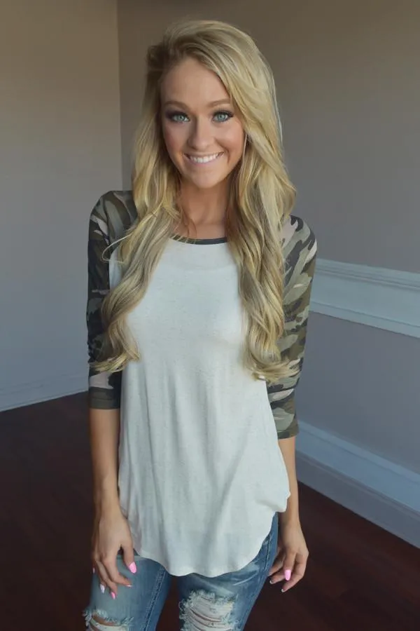 Camo Baseball Tee