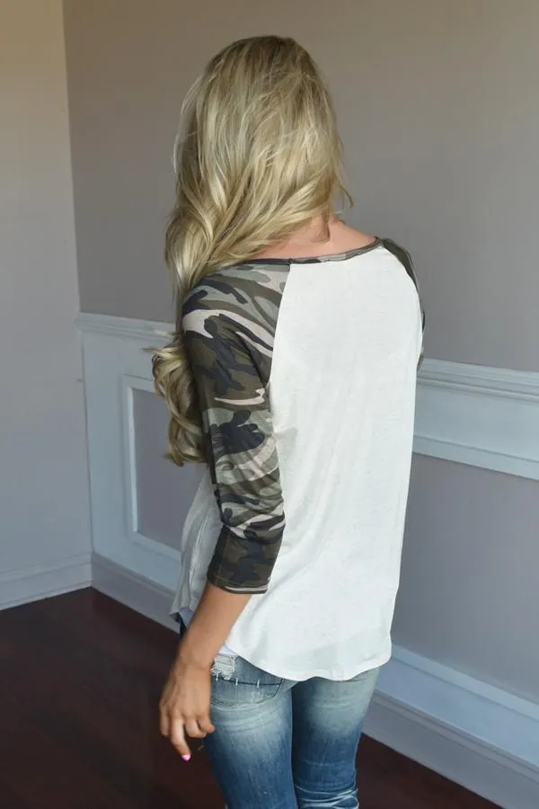 Camo Baseball Tee