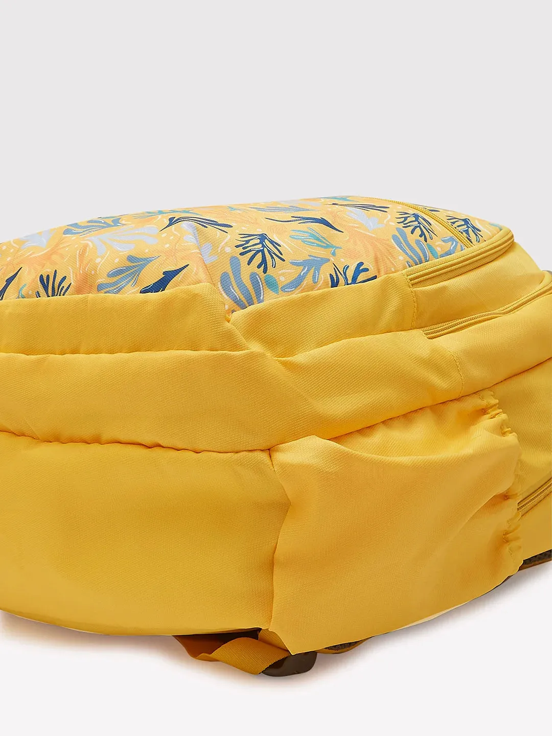 Caprese Xenia Large Yellow School Laptop Backpack