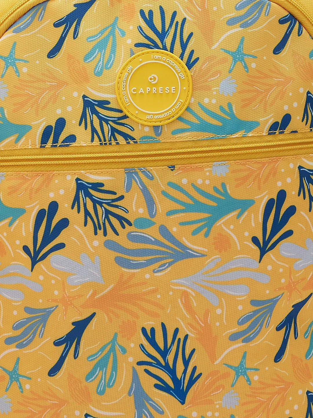 Caprese Xenia Large Yellow School Laptop Backpack