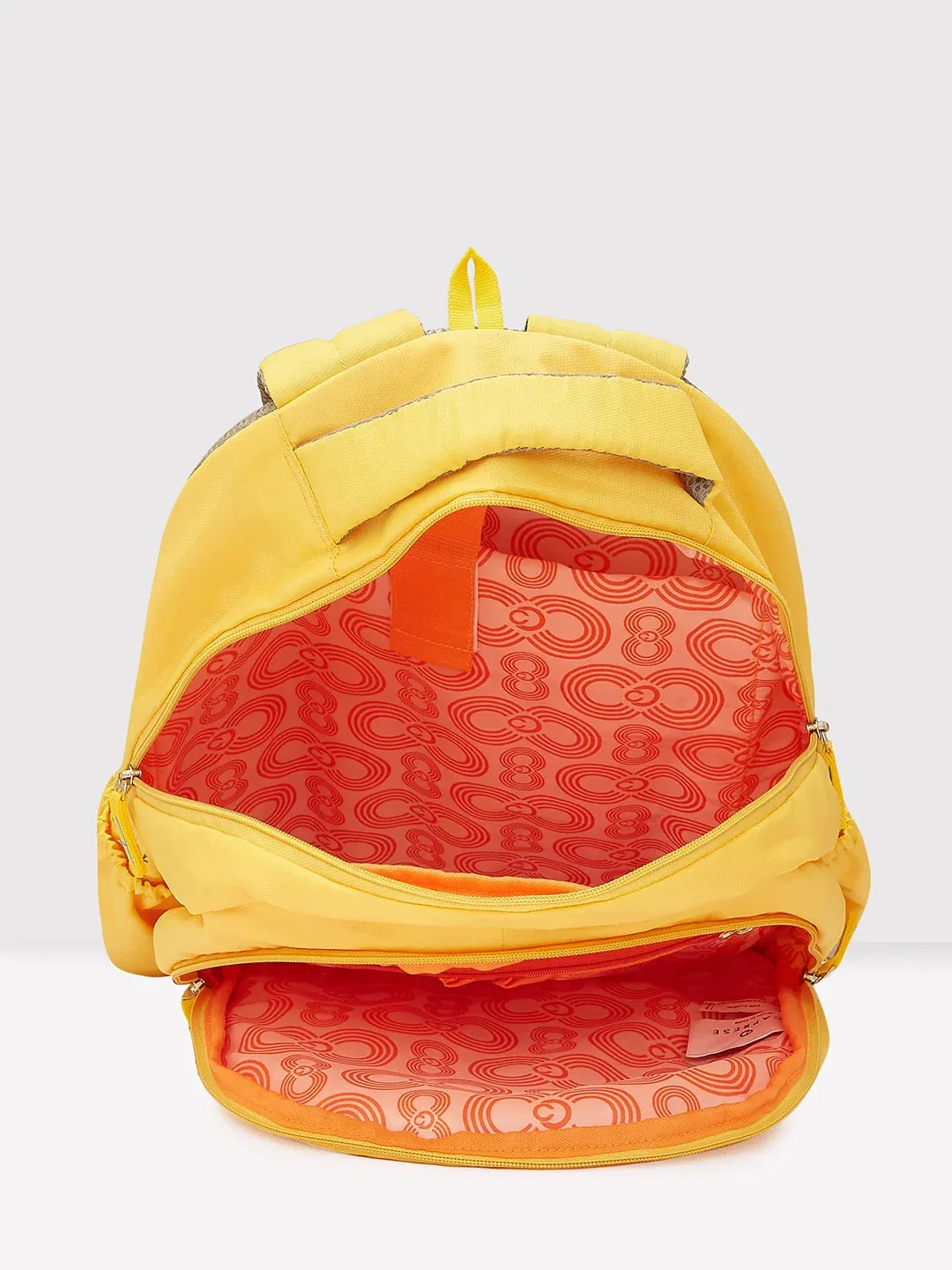 Caprese Xenia Large Yellow School Laptop Backpack
