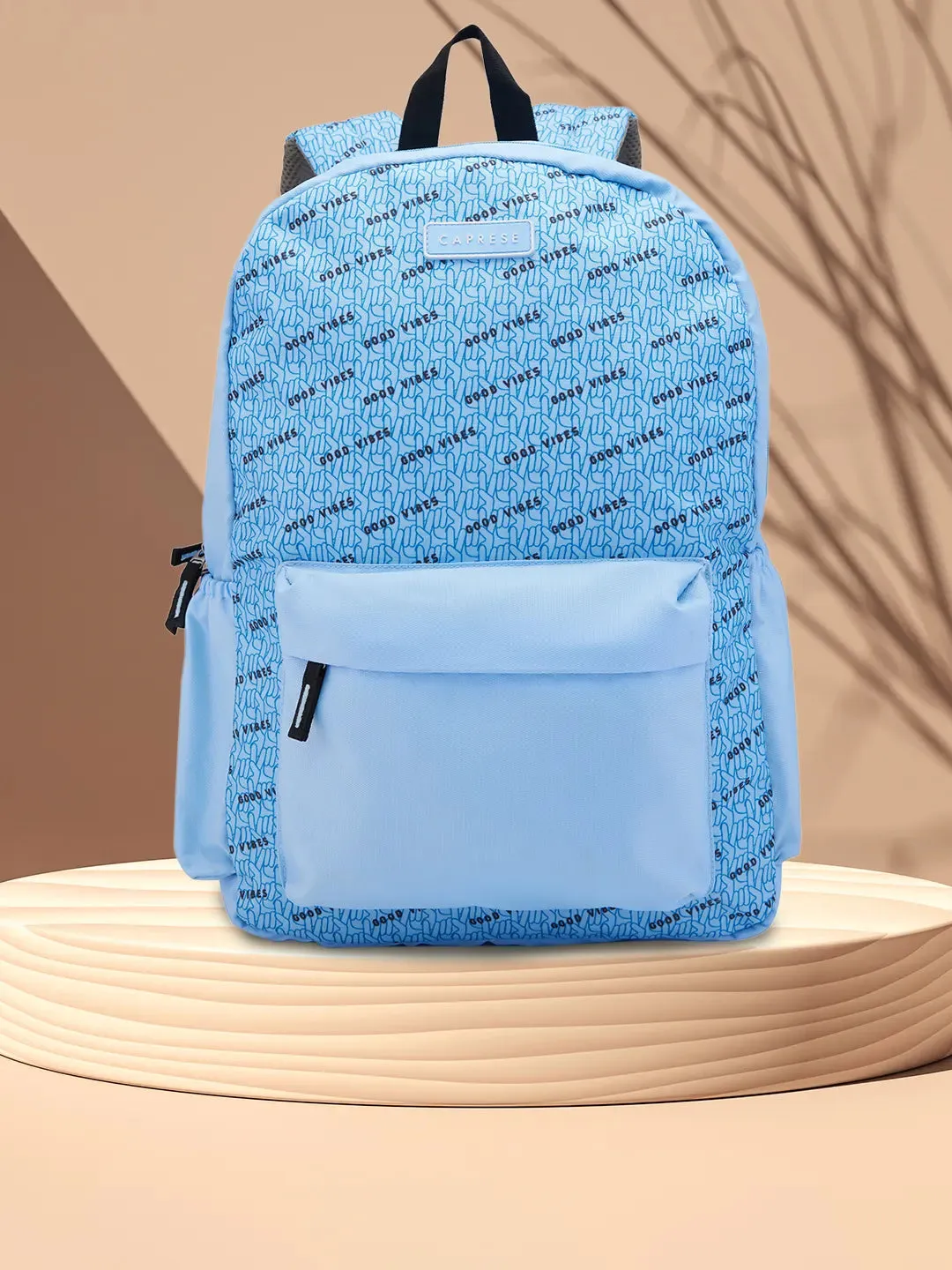 Caprese Zoe X Large Light Blue Laptop Backpack