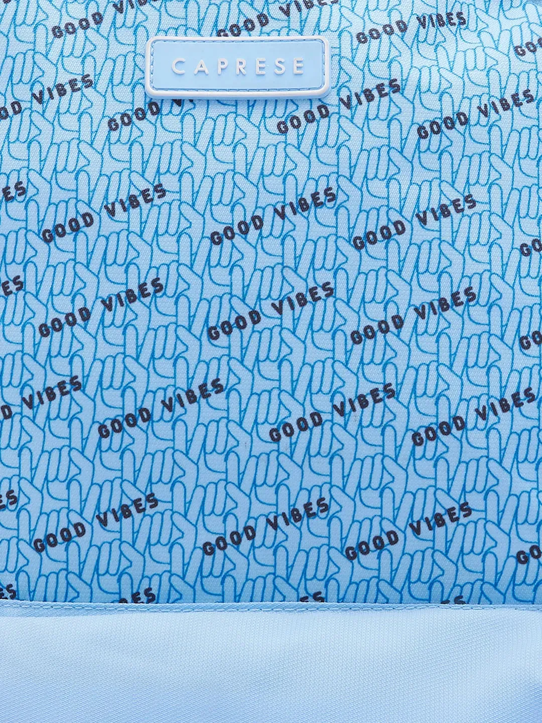 Caprese Zoe X Large Light Blue Laptop Backpack