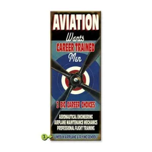 Career Trained Men Personalized Wood Sign 17x44